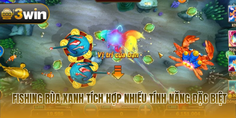 Fishing Rùa Xanh tích hợp nhiều tính năng đặc biệt